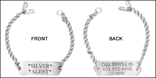 This is an image of a Silver Alert bracelet