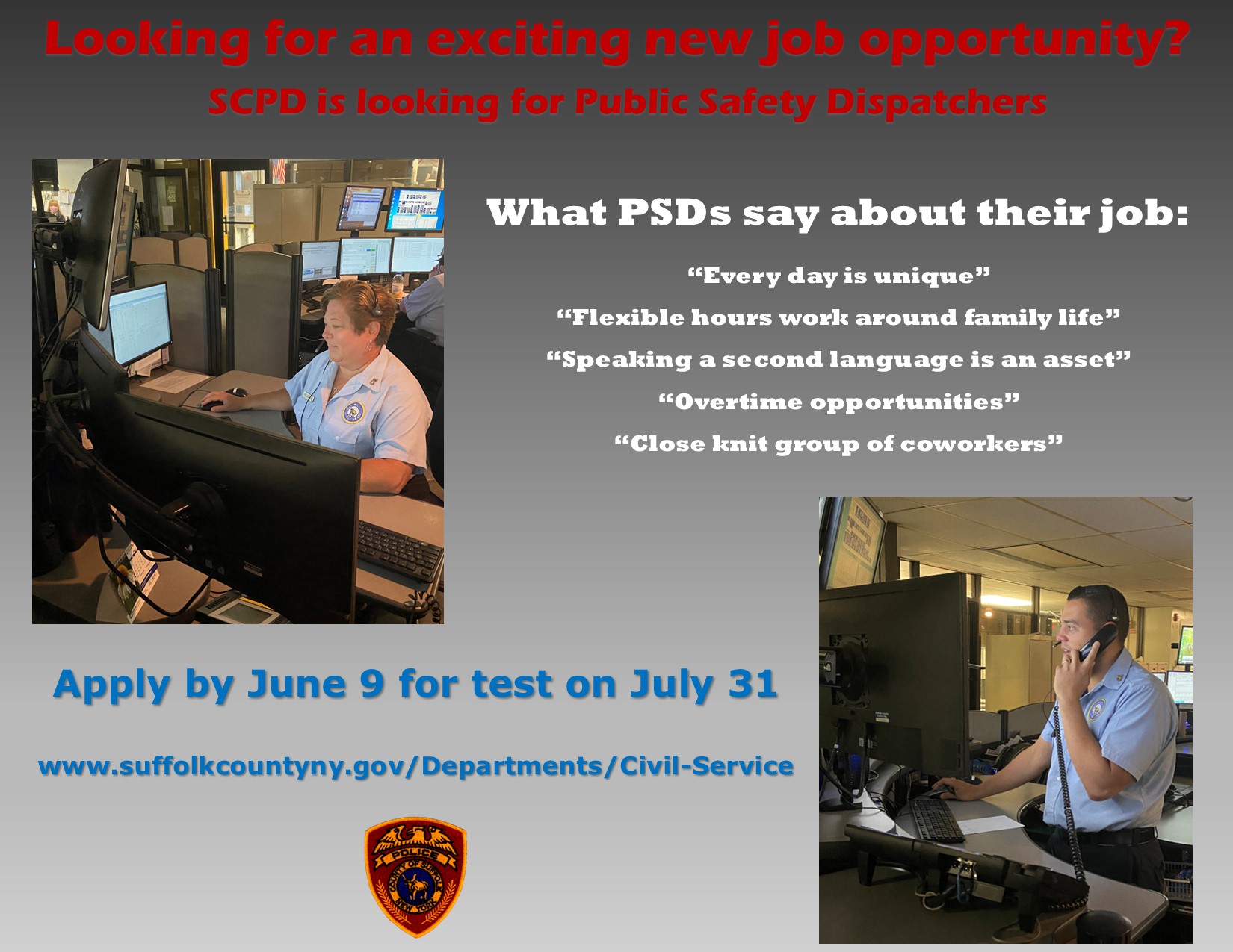 promotional image for Public Safety Dispatcher job