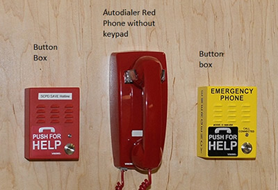 This is an image of the phone and alarm used for the SAVE Hotline